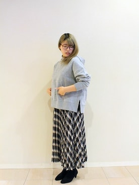 「Petit Honfleur（プチオンフルール）のアイテム」を使った、CROSSPLUSさん（レディース・155cm）の冬コーディネート