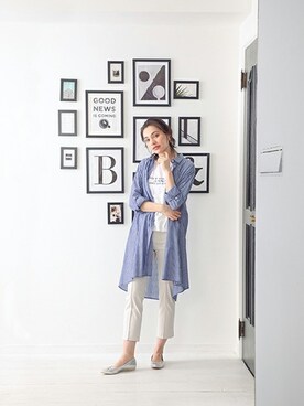 「Petit Honfleur（プチオンフルール）のアイテム」を使った、CROSSPLUSさん（レディース・168cm）の春コーディネート