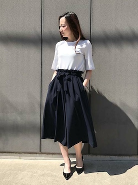 「A/C DESIGN BY ALPHA CUBIC（エーシーデザインバイアルファキュービック）のアイテム（その他パンツ）」を使った、CROSSPLUSさん（レディース・167cm）の夏コーディネート