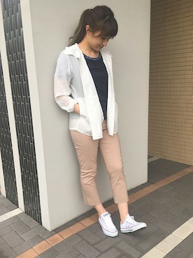 「DECOY SINCE 1981（デコイシンスイチキュウハチイチ）のアイテム」を使った、CROSSPLUSさん（レディース・163cm）の夏コーディネート