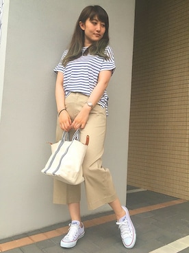 「Petit Honfleur（プチオンフルール）のアイテム」を使った、CROSSPLUSさん（レディース・163cm）の夏コーディネート