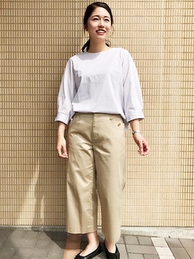 「Petit Honfleur（プチオンフルール）のアイテム」を使った、CROSSPLUSさん（レディース・155cm）の夏コーディネート