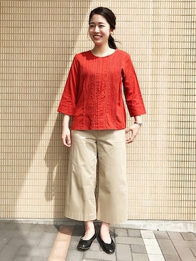 「Petit Honfleur（プチオンフルール）のアイテム」を使った、CROSSPLUSさん（レディース・155cm）の夏コーディネート