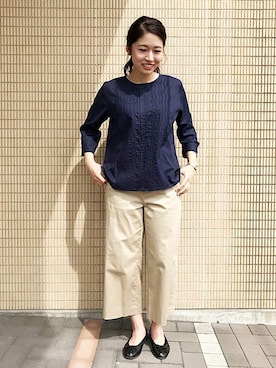 「Petit Honfleur（プチオンフルール）のアイテム」を使った、CROSSPLUSさん（レディース・155cm）の夏コーディネート