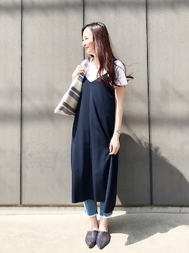 「Petit Honfleur（プチオンフルール）のアイテム」を使った、CROSSPLUSさん（レディース・167cm）の夏コーディネート