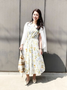 「Petit Honfleur（プチオンフルール）のアイテム」を使った、CROSSPLUSさん（レディース・155cm）の夏コーディネート