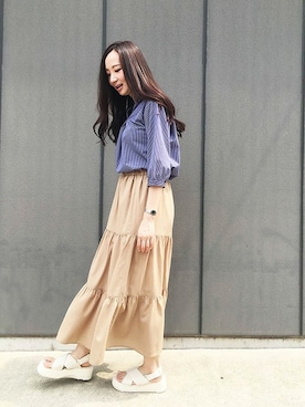 「Petit Honfleur（プチオンフルール）のアイテム」を使った、CROSSPLUSさん（レディース・167cm）の夏コーディネート