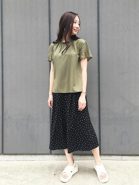 「Petit Honfleur（プチオンフルール）のアイテム」を使った、CROSSPLUSさん（レディース・167cm）の夏コーディネート