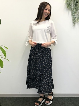 「Petit Honfleur（プチオンフルール）のアイテム」を使った、CROSSPLUSさん（レディース・167cm）の夏コーディネート