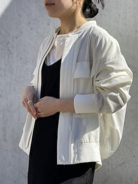 「N.O.R.C（ノーク）のアイテム（ジャケット/アウター）」を使った、CROSSPLUSさん（レディース・153cm）の春コーディネート