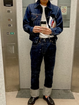 「Levi's（リーバイス）のアイテム（デニムパンツ、ブルー系）」を使った、otnさん（メンズ・164cm）の秋コーディネート