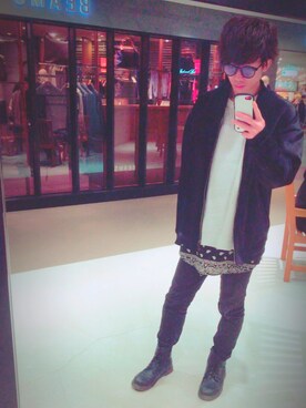 「COMME CA ISM（コムサイズム）のアイテム（ブルゾン）」を使った、しょーごんさん（メンズ・174cm）の冬コーディネート