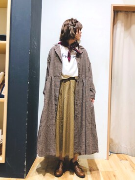 「アイテム（ステンカラーコート）」を使った、あいりさん（レディース・162cm・20代）の秋コーディネート