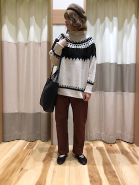 「Samansa Mos2 blue（サマンサモスモスブルー）のアイテム（ハンチング/ベレー帽）」を使った、あいりさん（レディース・162cm）の秋コーディネート