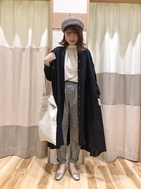 「新作」｜「アイテム（ハンチング/ベレー帽）」を使った、あいりさん（レディース・162cm）の春コーディネート