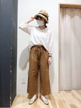 「blue」｜「アイテム（バレエシューズ）」を使った、あいりさん（レディース・162cm）の夏コーディネート