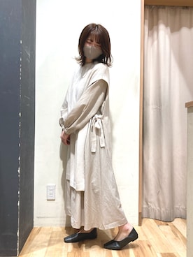 「blue」｜「アイテム（ベスト）」を使った、あいりさん（レディース・162cm）の冬コーディネート