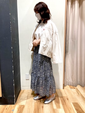 「blue」｜「アイテム（デニムジャケット）」を使った、あいりさん（レディース・162cm）の春コーディネート