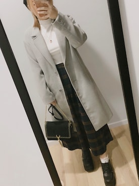 「Honeys（ハニーズ）のアイテム（ダッフルコート）」を使った、箫雨_霁さん（レディース・155cm）の秋コーディネート