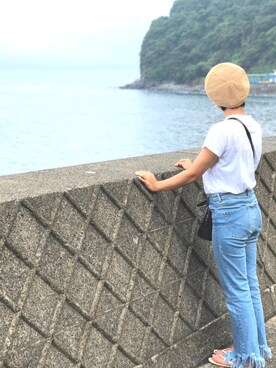 「agnes b.（アニエスベー）のS137 L TS（Tシャツ/カットソー、ホワイト系）」を使った、RUYUWIKIさん（メンズ）の秋コーディネート