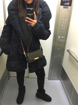 「EGOIST（エゴイスト）のアイテム（デニムパンツ）」を使った、Riさん（レディース・160cm）の冬コーディネート