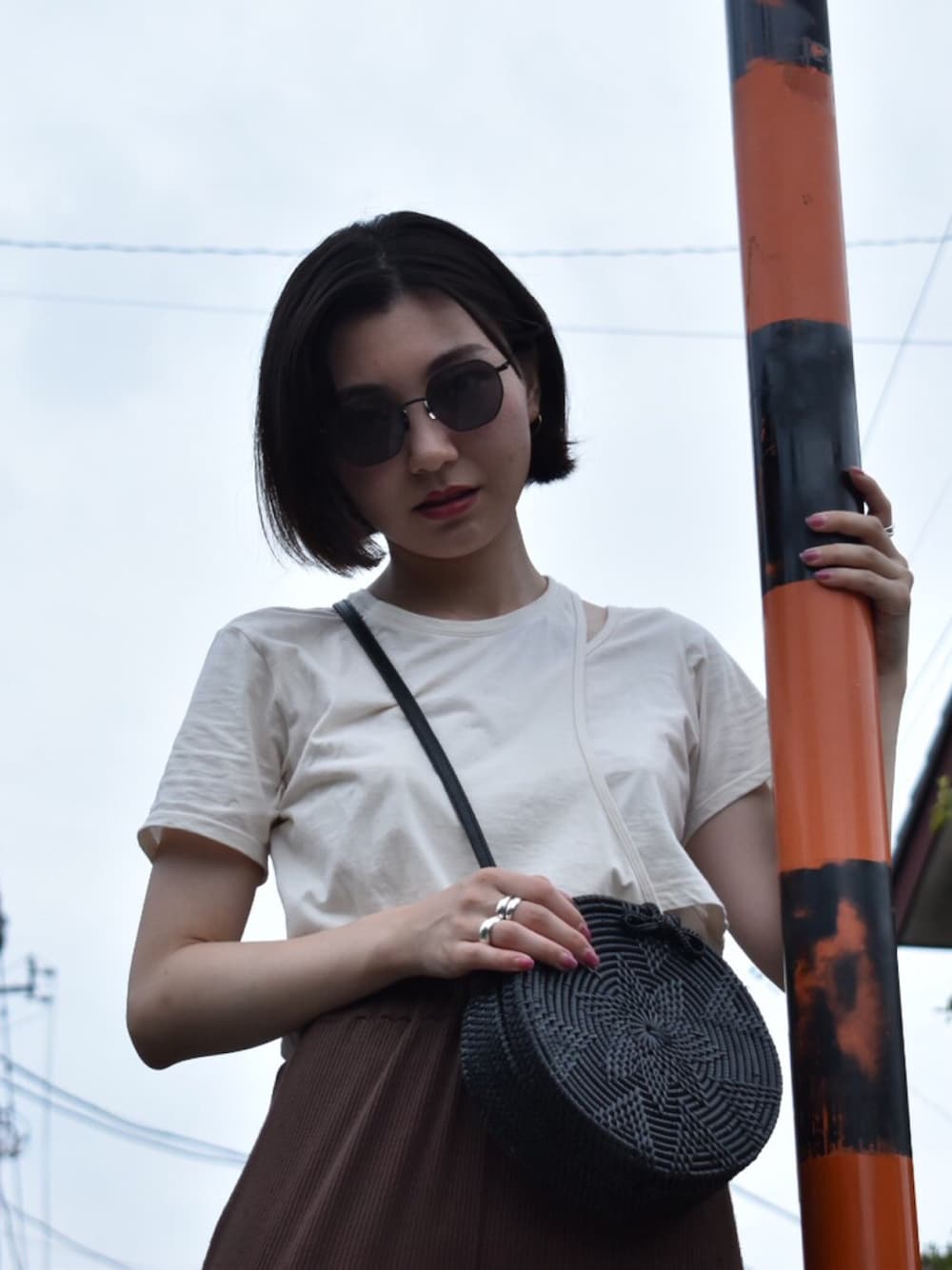 「Littlesuzie」｜「little suzieのアイテム（トップス、ベージュ系）」を使った、ぺさん（レディース・157cm）の夏コーディネートの1枚目の写真