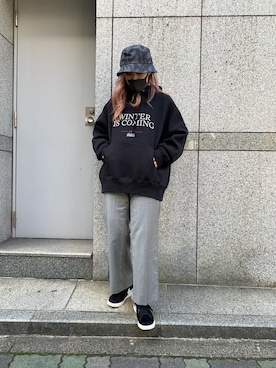 「DANKE SCHON（ダンケシェーン）のアイテム（帽子）」を使った、ゆうさん（レディース・157cm）の冬コーディネート