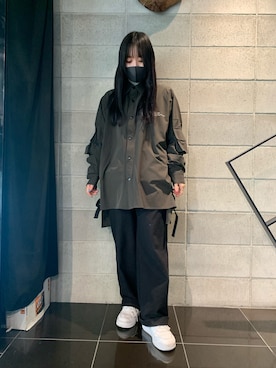 「DANKE SCHON（ダンケシェーン）のDankeSchon/ダンケシェーン/撥水ストレッチナイロンカーゴシャツ（シャツ/ブラウス）」を使った、ゆうさん（レディース・157cm）の冬コーディネート