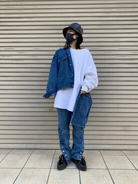 「DANKE SCHON（ダンケシェーン）のアイテム（帽子）」を使った、ゆうさん（レディース・157cm）の春コーディネート