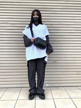 「DANKE SCHON（ダンケシェーン）のDankeSchon/ダンケシェーン/ケーブルニットベスト（ベスト）」を使った、ゆうさん（レディース・157cm）の冬コーディネート