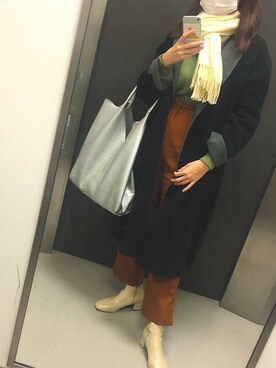 「ピスタチオ」｜「アイテム（その他アウター）」を使った、☀️さん（レディース・166cm）の冬コーディネート