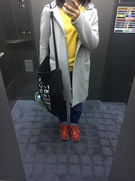 「大学生コーデ」｜「アイテム（ダウンジャケット/コート）」を使った、ゆうさん（レディース・155cm）の冬コーディネート