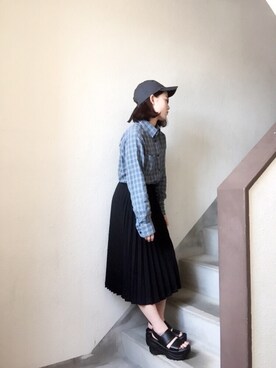 「FIG&VIPER（フィグアンドバイパー）のアイテム（サンダル）」を使った、ななみさん（レディース・153cm）の夏コーディネート