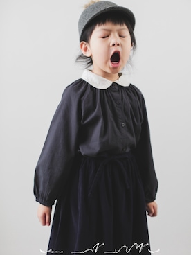 「柠小檬のアイテム（シャツ/ブラウス、ブラック系）」を使った、柠小檬さん（キッズ）の夏コーディネート