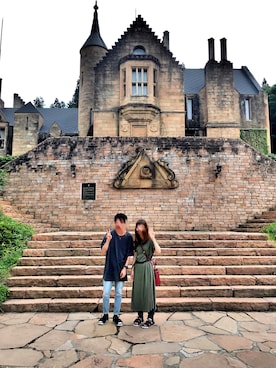 「earth music&ecology（アースミュージックアンドエコロジー）の・カットマキシボリュームワンピース ●（ワンピース、グリーン系）」を使った、みーさんさん（レディース・161cm）の夏コーディネート