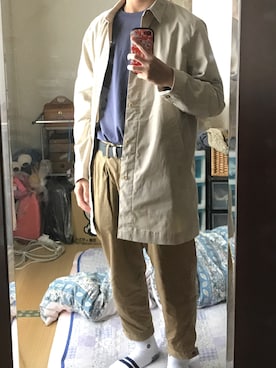 「Steven Alan（スティーブンアラン）のアイテム（トレンチコート）」を使った、みつたかさん（メンズ・178cm）の秋コーディネート