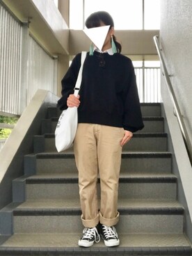 「handmade」｜「アイテム（スウェット）」を使った、yuiさん（レディース・151cm）の春コーディネート