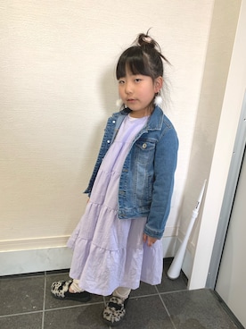 「NICE CLAUP（ナイスクラップ）のアイテム（スリッポン）」を使った、miriiさん（キッズ・120cm）の冬コーディネート