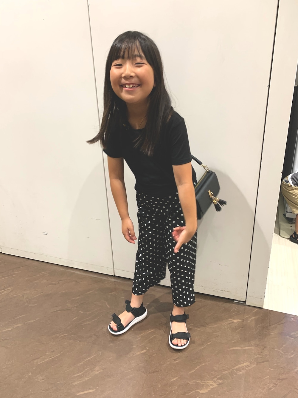 「セットアップ、韓国服、ドットパンツ」｜「韓国服のアイテム（その他、ブラック系）」を使った、miriiさん（キッズ・120cm）の夏コーディネートの1枚目の写真