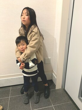 「ローリーズファーム(LOWRYS FARM)」｜「アイテム（その他アウター）」を使った、miriiさん（キッズ・128cm）の冬コーディネート