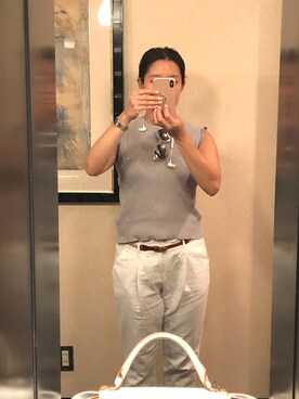 「DHOLIC（ディーホリック）のアイテム（チノパンツ）」を使った、シキさん（レディース・162cm）の夏コーディネート