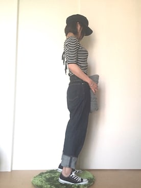 「ボーター」｜「アイテム（アクセサリー）」を使った、ficoさん（レディース・156cm）の秋コーディネート