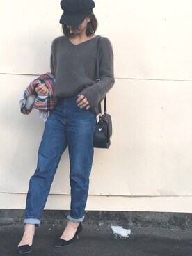 「coca（coca）（コカ）のアイテム（アクセサリー）」を使った、ficoさん（レディース・156cm）の秋コーディネート