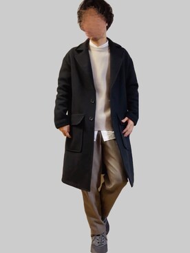 「アイテム（チェスターコート）」を使った、kbfうっちーさん（メンズ・165cm・30代）の冬コーディネート