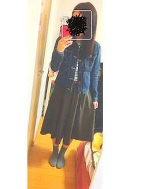 「メッシュベルト」｜「アイテム（デニムジャケット）」を使った、すぷりんぐさん（レディース・153cm）の春コーディネート