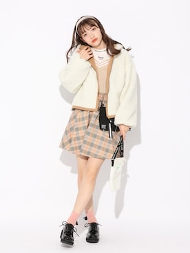 「ボア」｜「アイテム（ブーティ）」を使った、repipi_armarioさん（レディース・163cm）の秋コーディネート