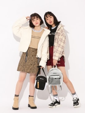 「ショートダウン」｜「アイテム（その他アウター）」を使った、repipi_armarioさん（レディース・163cm）の秋コーディネート