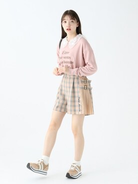 「キュロット」｜「アイテム（スウェット）」を使った、repipi_armarioさん（レディース・163cm）の冬コーディネート