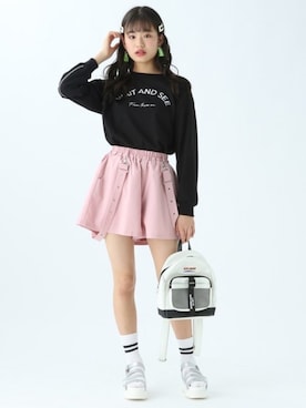 「キュロット」｜「アイテム（スウェット）」を使った、repipi_armarioさん（レディース・163cm）の春コーディネート