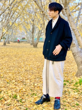 「山内（ヤマウチ）のアイテム」を使った、快晴さん（メンズ・168cm）の冬コーディネート